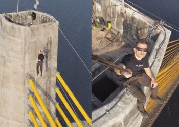 Vídeo: Influencer polonês gera polêmica ao escalar a Ponte Rio Negro sem proteção