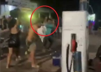 O episódio ocorreu durante uma aglomeração na orla de Viseu. Foto: Reprodução