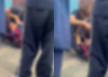 Só depois um adulto aparece para intervir. Foto: Reprodução