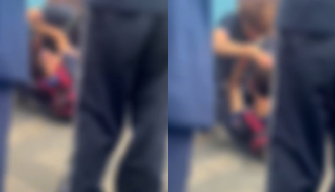 Só depois um adulto aparece para intervir. Foto: Reprodução