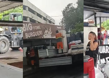 A destruição dos lanches pegou muitos trabalhadores de surpresa. Foto: Reprodução
