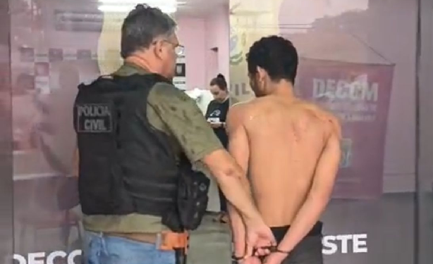 A vítima foi brutalmente agredida com chutes, tapas e socos e o homem preso. Foto: Divulgação/PC-AM