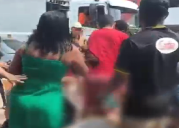 O suspeito foi submetido a uma sessão de espancamento, sendo socorrido em estado grave para um hospital da capital. Foto: Reprodução