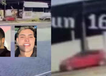 Câmera registrou o racha que envolve um terceiro carro. Foto: Reprodução