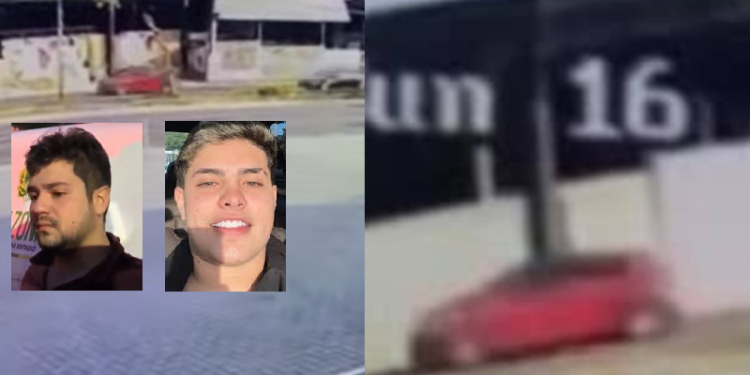 Câmera registrou o racha que envolve um terceiro carro. Foto: Reprodução