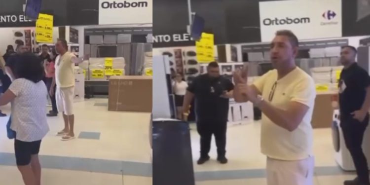 Vídeo: Homem faz confusão no Carrefour de Flores após comprar TV com defeito sem direito à troca