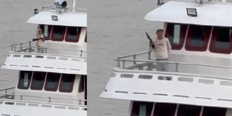 Homem arm4do faz disp4ros e causa pânic0 em porto de combustíveis em Manicoré