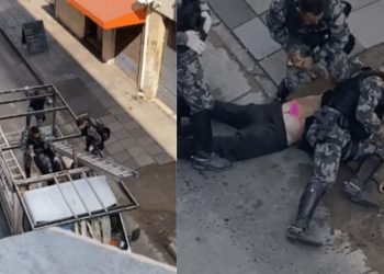Vídeo: Homem resiste à prisão durante abordagem e acaba exibindo calcinha rosa