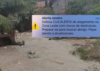 Zona leste recebe alerta urgente de alagamento após temporal em Manaus
