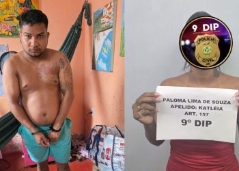 'Katléia' e 'Gordinho' são presos por roub0 a restaurante em Manaus