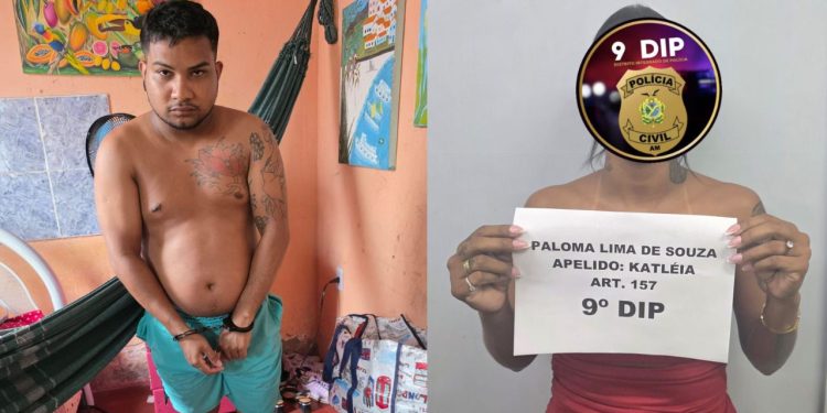 'Katléia' e 'Gordinho' são presos por roub0 a restaurante em Manaus