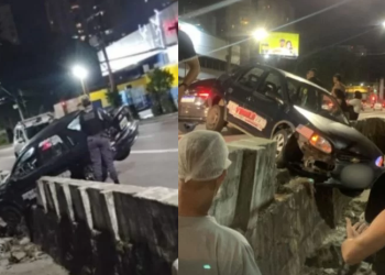 O trecho da via onde ocorreu o acidente teve circulação parcialmente comprometida. Foto: Reprodução