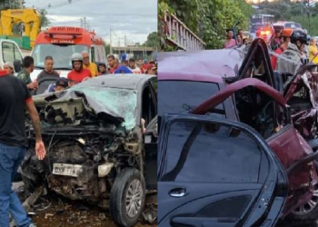 A vítima fatal foi identificada como Geraldo dos Santos Sarmento, passageiro de um Toyota Etios preto envolvido no acidente. Foto: Reprodução