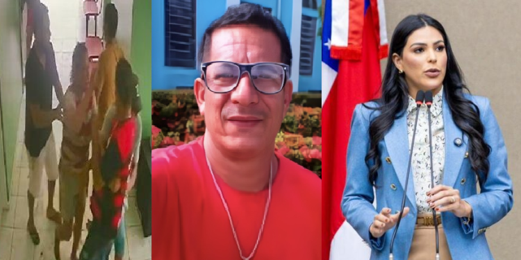 Marcos Nascimento de Souza é visto empurrando a porta. Foto: Reprodução