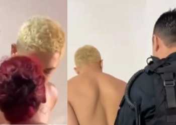 O beijo da despedida, registrado por agentes e testemunhas, rapidamente se espalhou pela internet. Foto: Reprodução