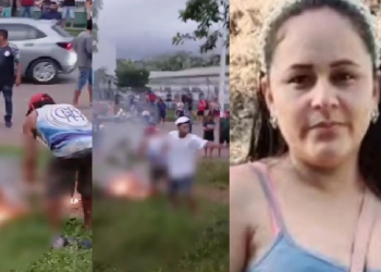 As pessoas ainda tentaram conter as chamas, mas sem sucesso. Foto: Reprodução