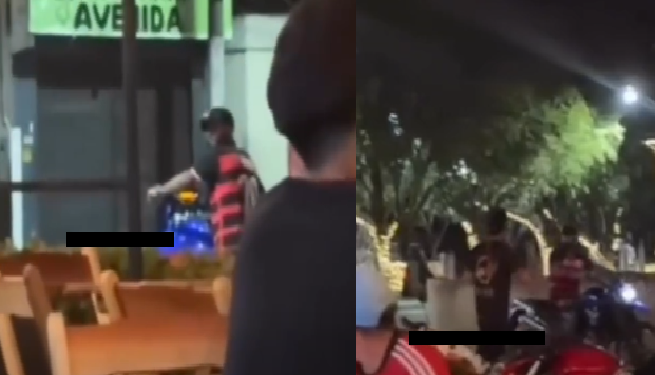 A Polícia Militar informou que o homem ainda não foi identificado e que a motocicleta utilizada estava sem placa. Foto: Reprodução