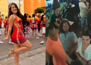 Vídeo: Passista da escola de samba A Grande Família é agredida durante confusão em bar de Manaus