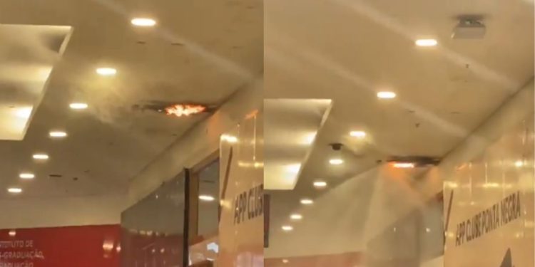 Vídeo: Princípio de incêndio atinge teto do Shopping Ponta Negra e assusta clientes