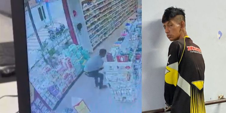 Vídeo: Homem é flagrado furt4nd0 produtos em drogaria na Djalma Batista e acaba preso