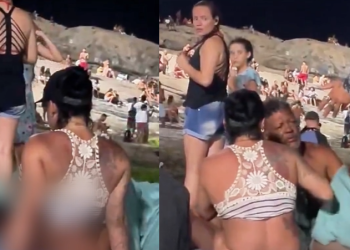 A cena, registrada por frequentadores do local com celulares, rapidamente se espalhou pelas redes sociais. Foto: Reprdução