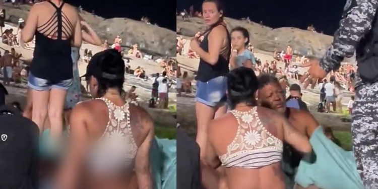 A cena, registrada por frequentadores do local com celulares, rapidamente se espalhou pelas redes sociais. Foto: Reprdução