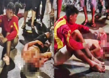 Durante a ação popular, os criminosos foram agredidos. Foto: Reprodução