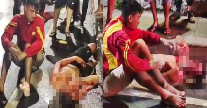 Durante a ação popular, os criminosos foram agredidos. Foto: Reprodução