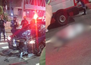 Mulher m0rr3 após c0lisã0 entre moto e carro na avenida Constantino Nery