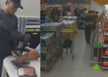 Vídeo: Jovem furt4 picanha em dois supermercados da rede DB e acaba preso em Manaus
