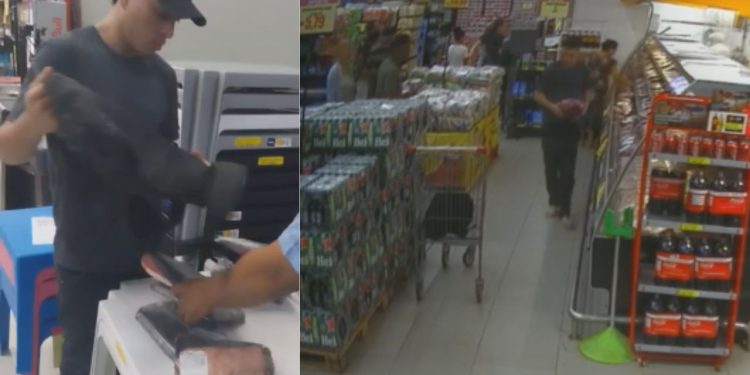 Vídeo: Jovem furt4 picanha em dois supermercados da rede DB e acaba preso em Manaus