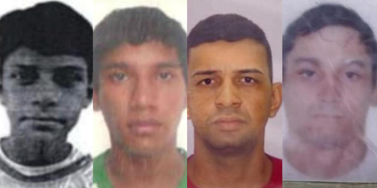 Os traficantes foram identificados como Danillo dos Santos Guimarães, 22, Wagner de Almeida Lacerda, 33, Fabrício Rodrigo da Silva Almeida, 31 e Tony Robson dos Santos Pinto, 34. Foto: Divulgação