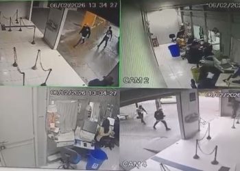 Câmera mostra ação de dupla em assalt0u e expl0diu lotérica em Manaus