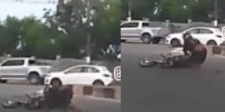 Vídeo: Motociclista é arremess4d0 após b4ter em mureta na rotatória do Coroado