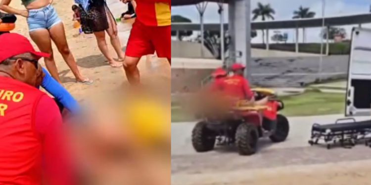 Homem quase m0rr3 af0g4do e é salvo por guarda-vidas na Ponta Negra