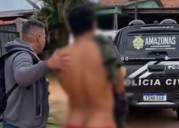 A vítima foi atingida por disparo de arma de fogo na perna após tentar encerrar o relacionamento. Foto: Reprodução