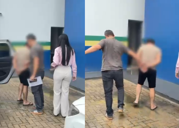 O homem ainda ameaçava as vítimas. Foto: Reprodução