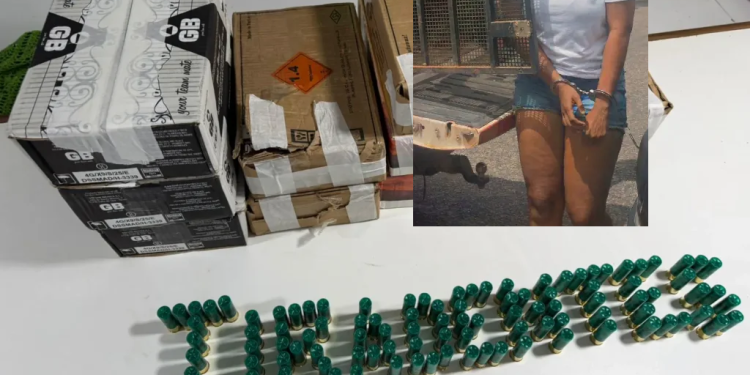 Uma mulher de 30 anos, responsável pelo camarote onde o material foi localizado, acabou presa em flagrante. Foto: Reprodução