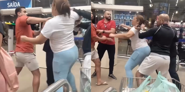 A movimentação intensa dentro do estabelecimento no horário da confusão. Foto: Reprodução