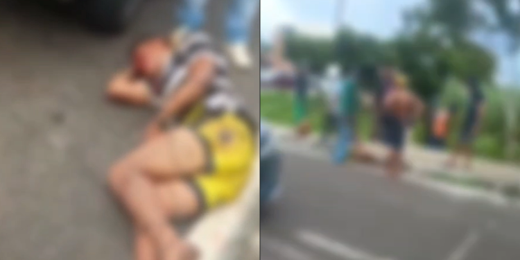 Revoltados, populares cercaram o indivíduo e o espancaram ainda na via pública. Foto: Reprodução