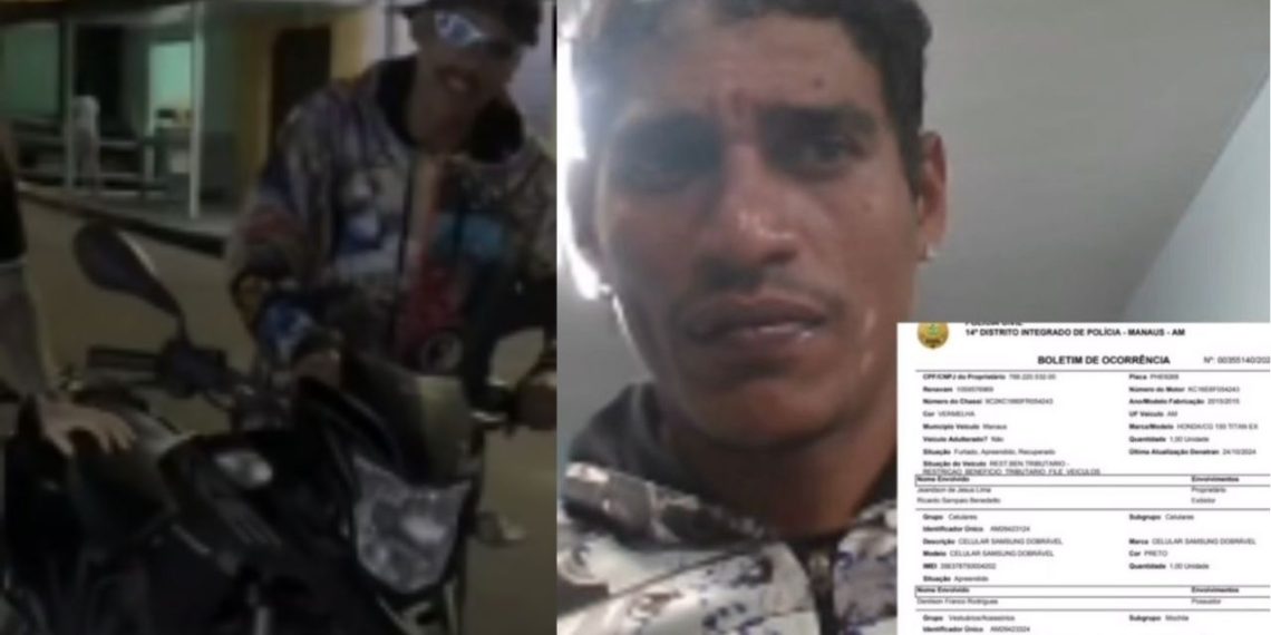 Vídeo: Influenciador Amaral Comédia é preso em flagrante por furt0 de moto em Manaus