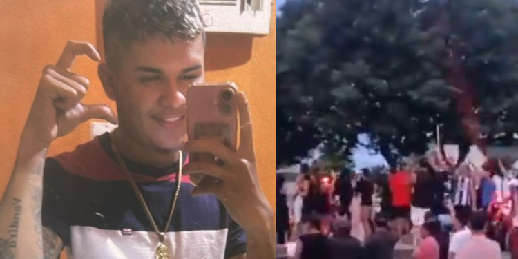 Cartazes e palavras de ordem pediam a responsabilização dos envolvidos na morte do rapaz. Foto: Reprodução
