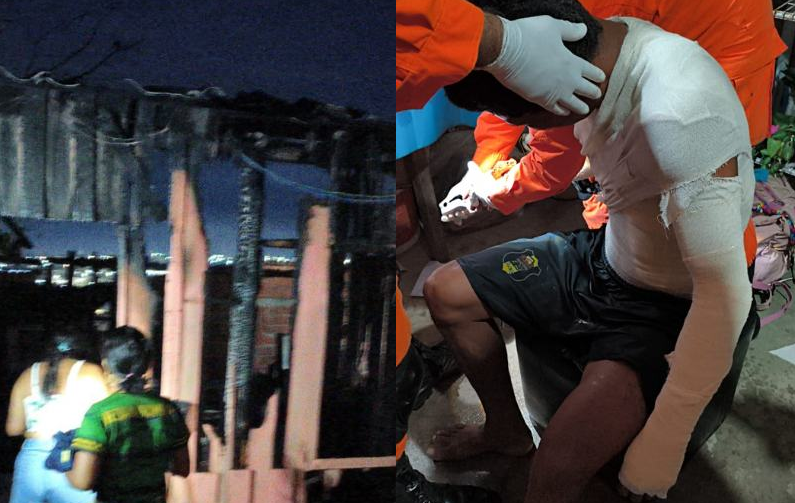 O fogo teve início após uma falha em uma botija de gás. Foto: Reprodução