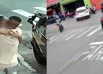 A menina escapou por centímetros do atropelamento que matou dois irmãos, de 5 e 10 anos, na tarde de sexta-feira (3), no bairro Canhema. Foto; Reprodução