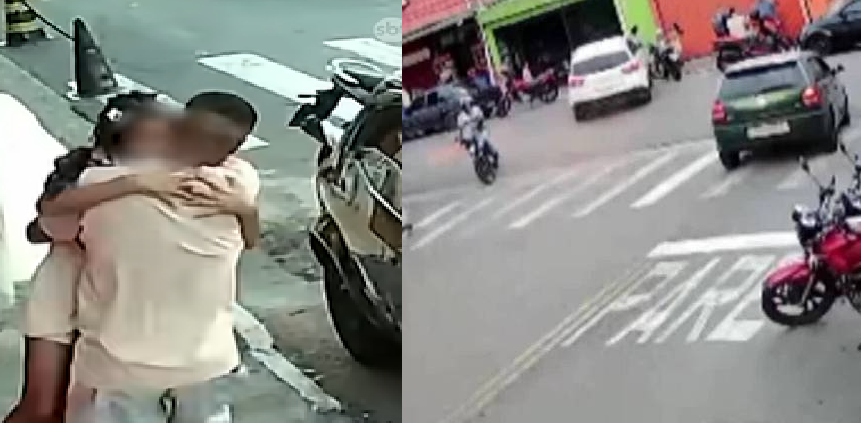 A menina escapou por centímetros do atropelamento que matou dois irmãos, de 5 e 10 anos, na tarde de sexta-feira (3), no bairro Canhema. Foto; Reprodução