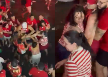 Um vídeo que circula nas redes sociais flagrou toda a confusão. Foto: Reprodução