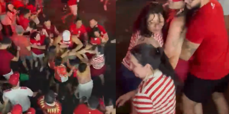 Um vídeo que circula nas redes sociais flagrou toda a confusão. Foto: Reprodução