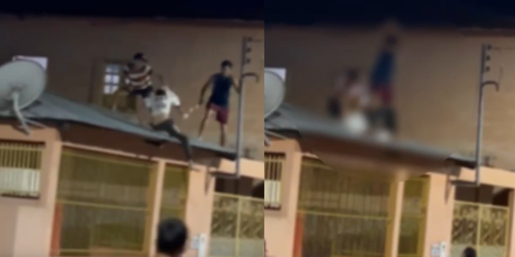 Tudo indica que o linchamento só não foi consumado porque outras pessoas interferiram. Foto: Reprodução