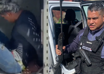 Uma arma de fogo foi recolhida durante a abordagem. Foto: Reprodução