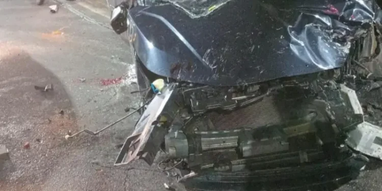 Por causa da gravidade da batida, um trecho da avenida precisou ser interditado. Foto: Reprodução